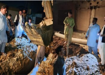 Manghopir Town Sewerage Project Inspected by Chairman Haji Nawaz Ali Brohi
